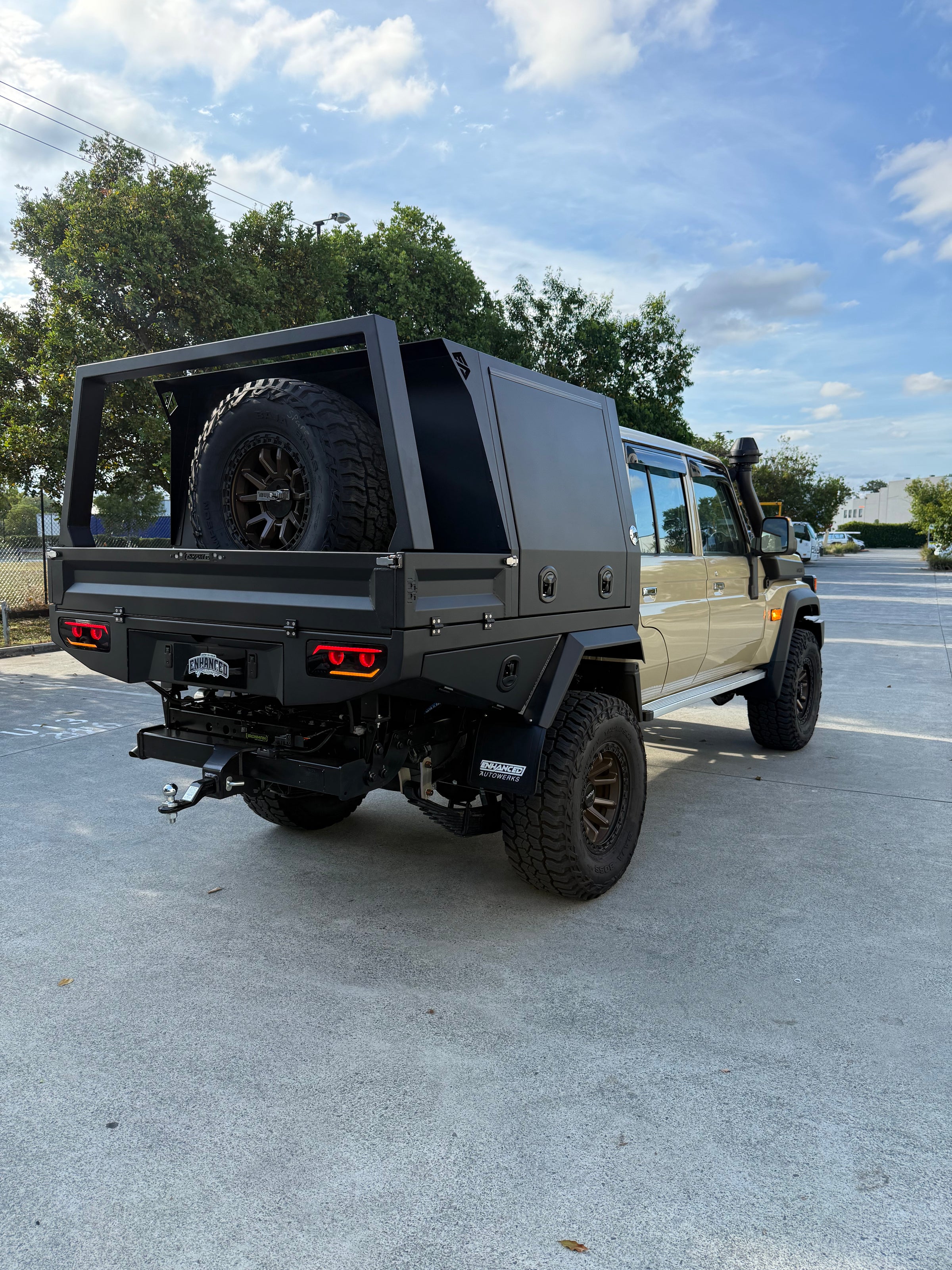 Toyota 79 Series custom aluminium tray build by Enhanced Autowerks