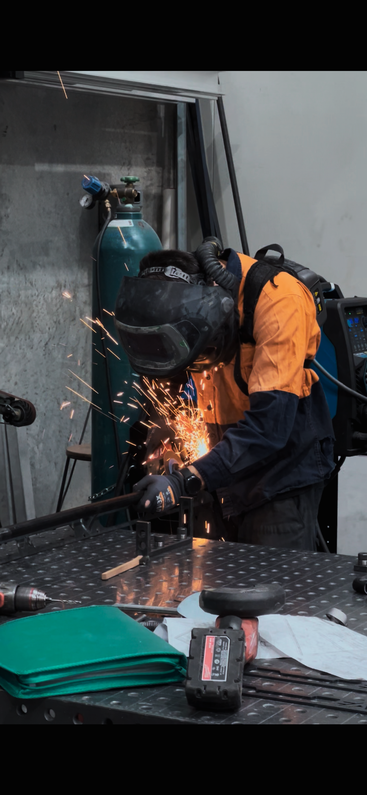 Fabrication at the Enhanced Autowerks workshop in Stapylton